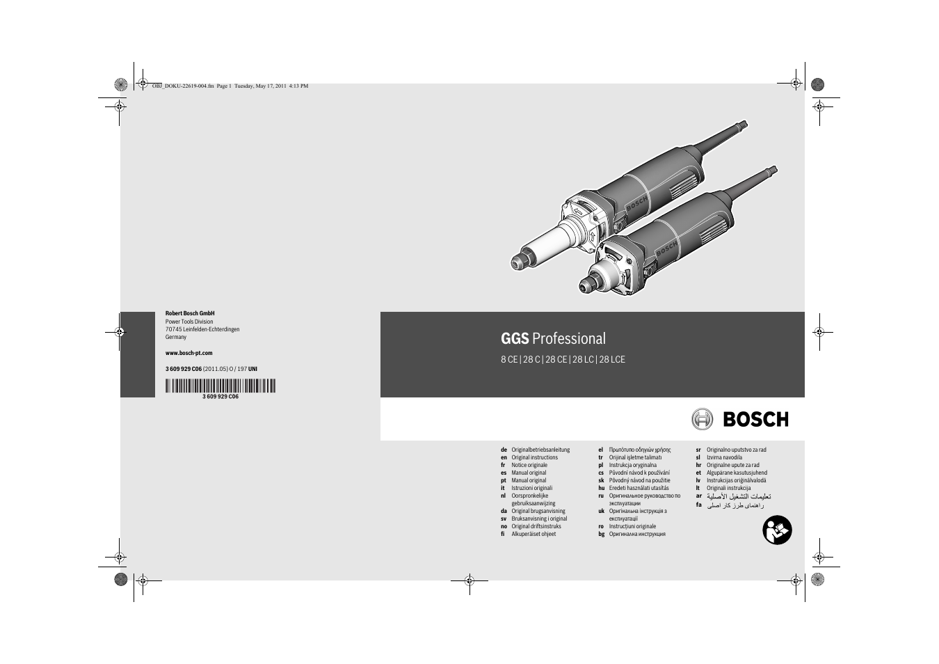 Bosch GGS 8 CE Professional User Manual | 196 pages