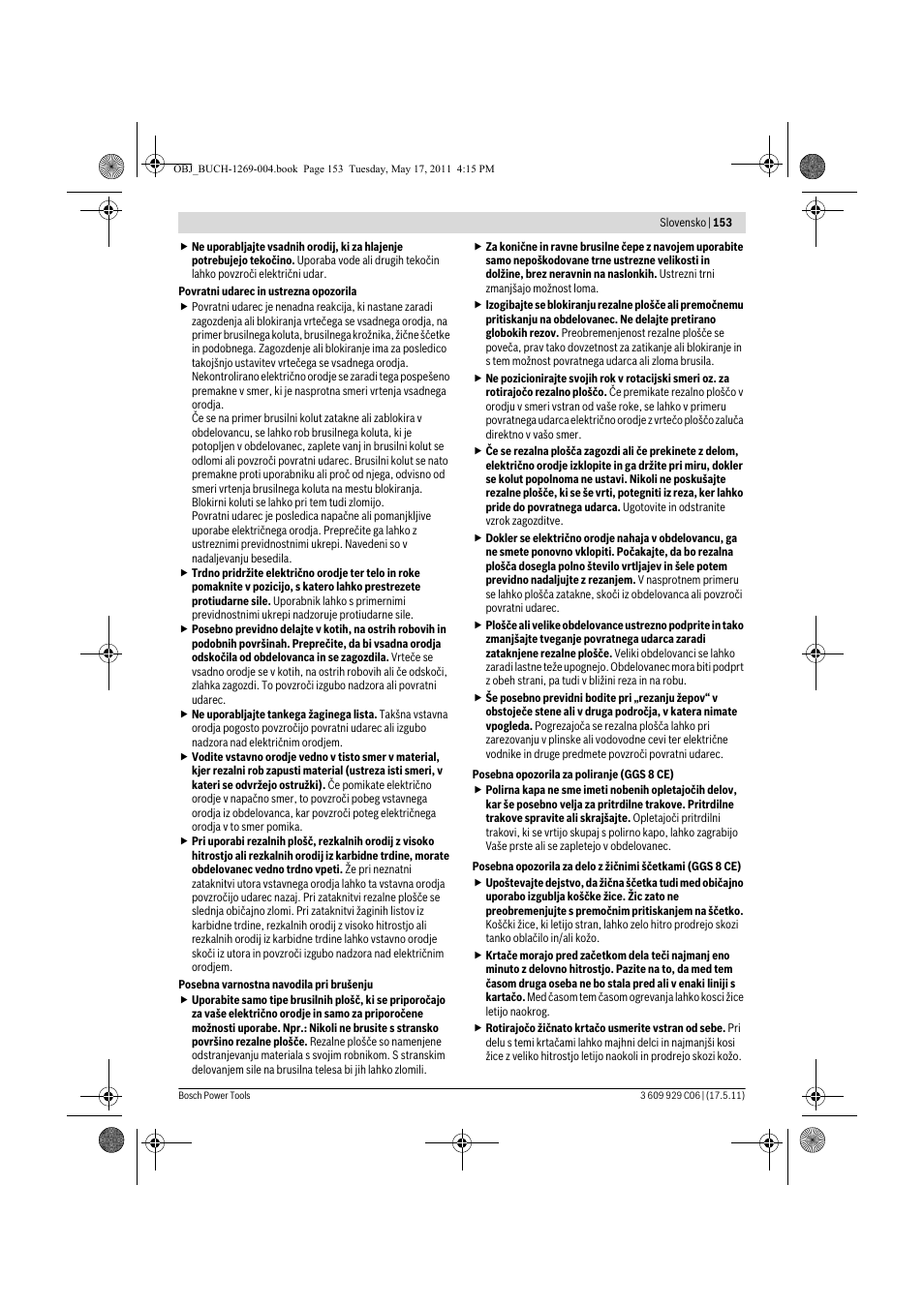 Bosch GGS 8 CE Professional User Manual | Page 153 / 196
