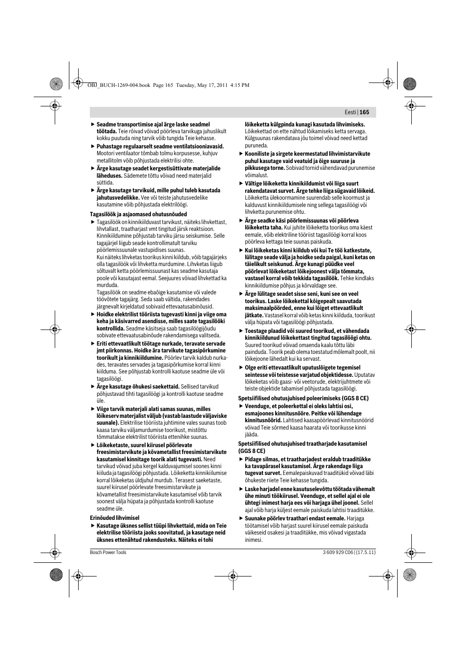 Bosch GGS 8 CE Professional User Manual | Page 165 / 196