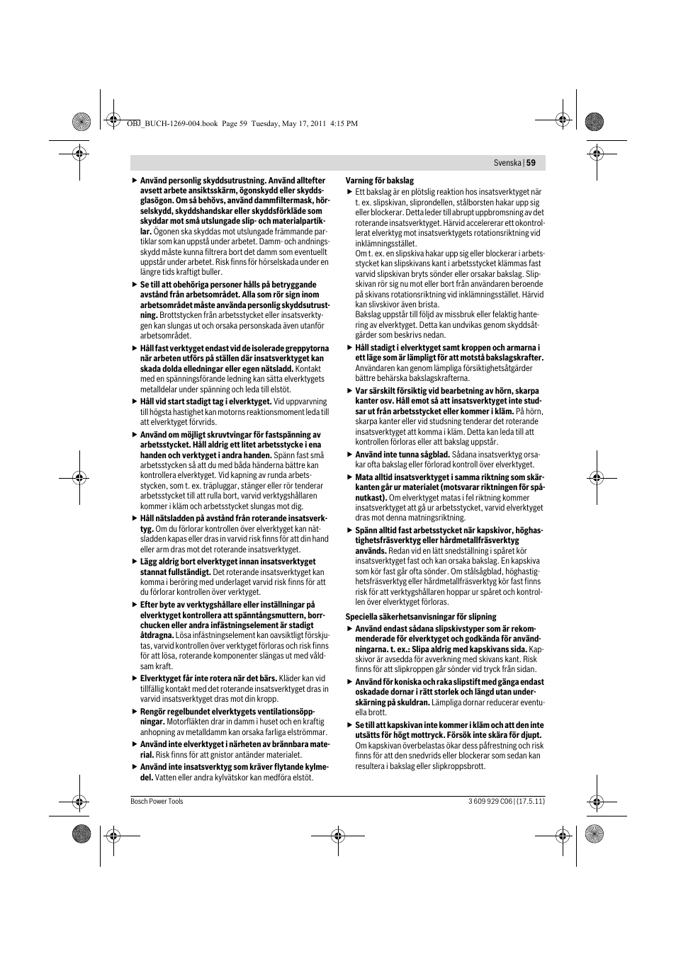 Bosch GGS 8 CE Professional User Manual | Page 59 / 196