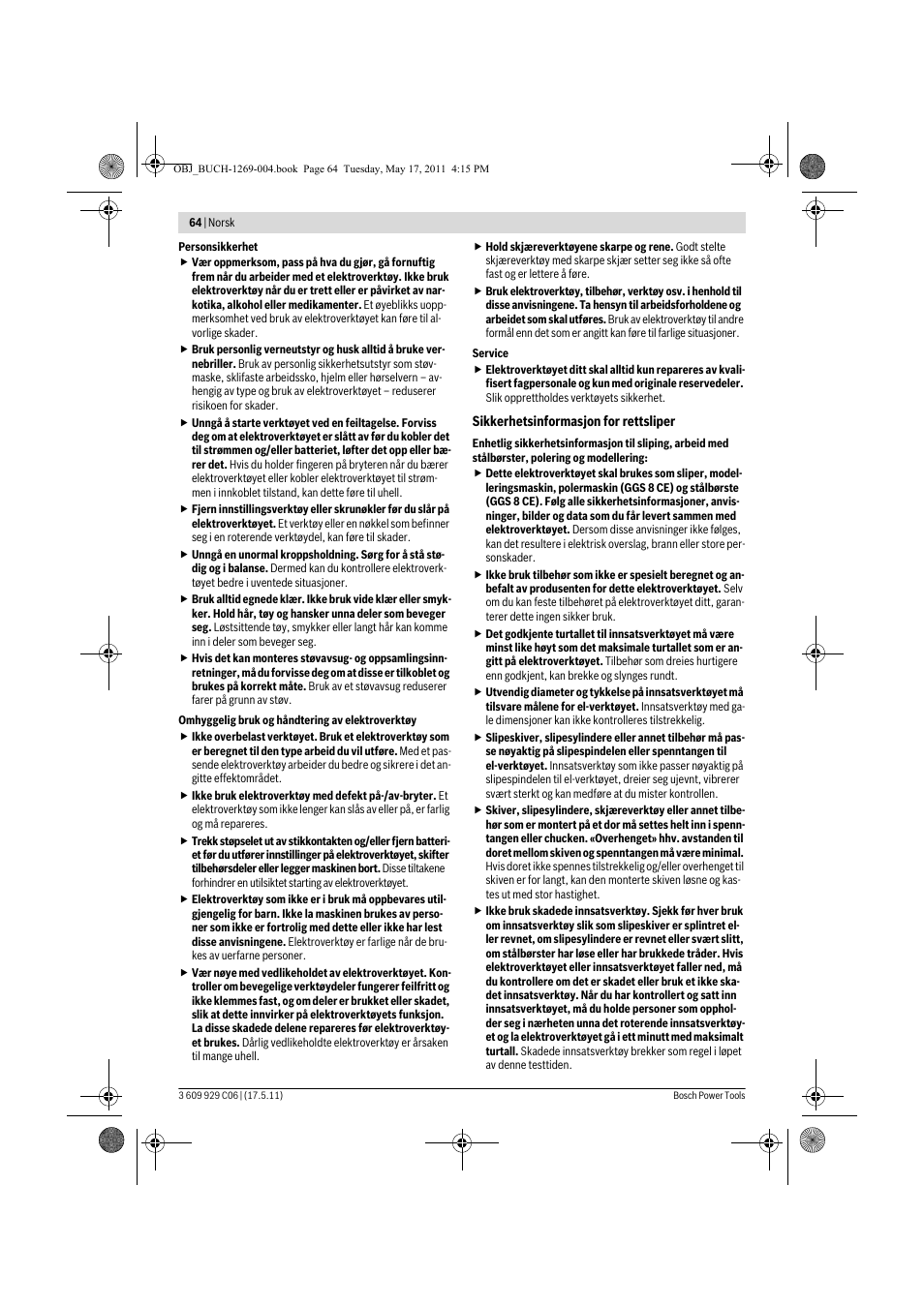 Bosch GGS 8 CE Professional User Manual | Page 64 / 196