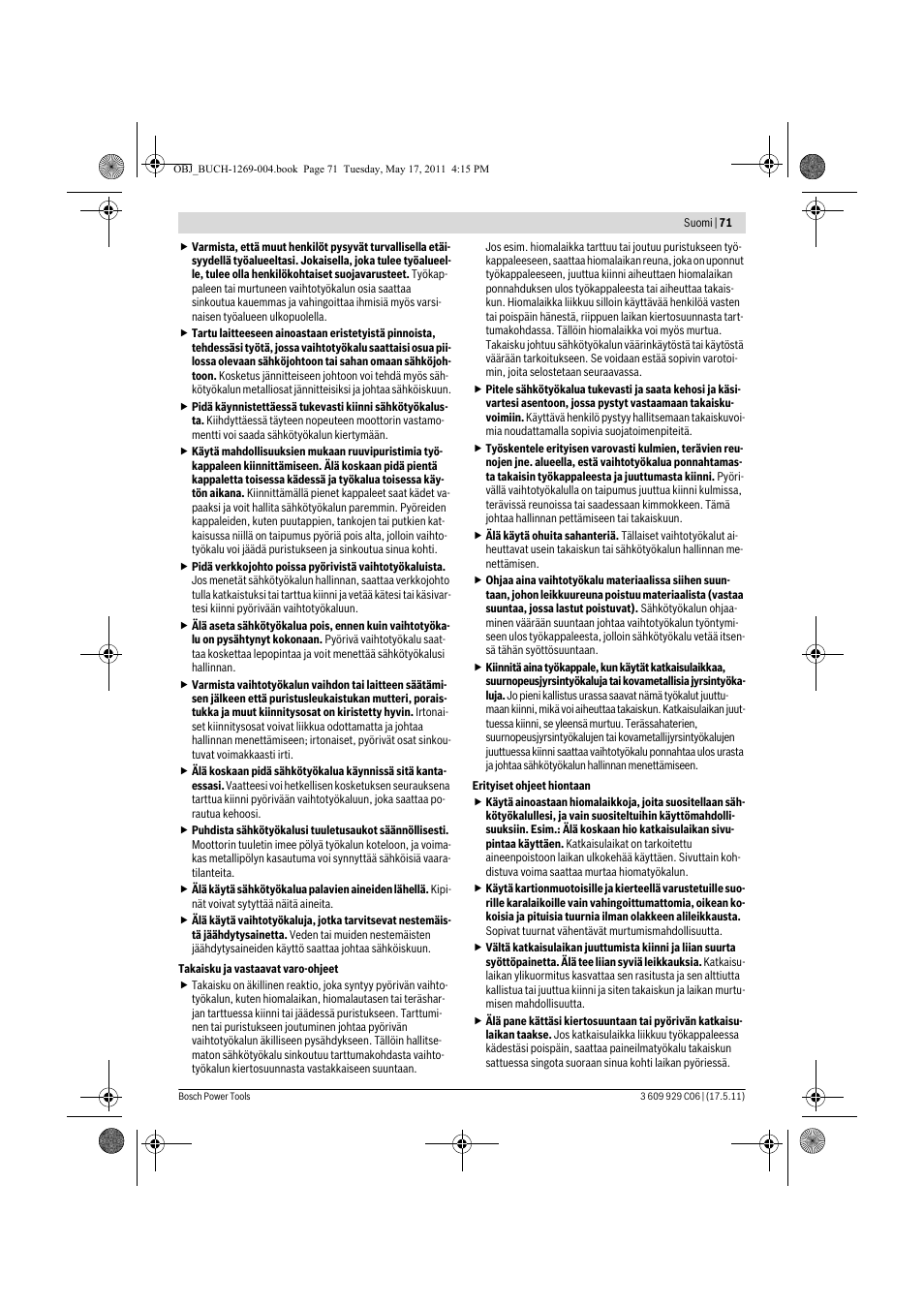 Bosch GGS 8 CE Professional User Manual | Page 71 / 196