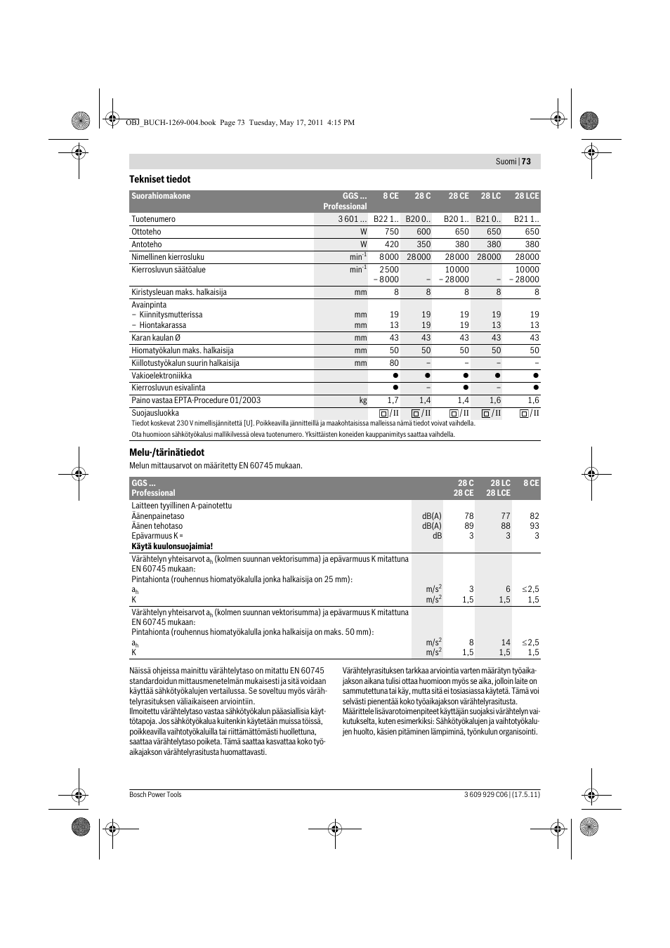 Bosch GGS 8 CE Professional User Manual | Page 73 / 196