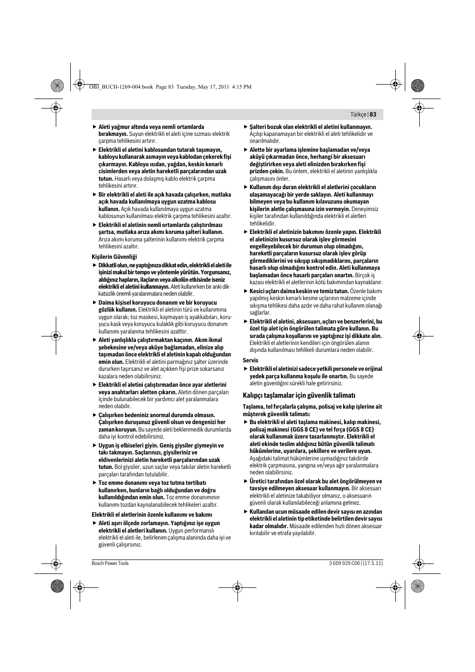 Bosch GGS 8 CE Professional User Manual | Page 83 / 196