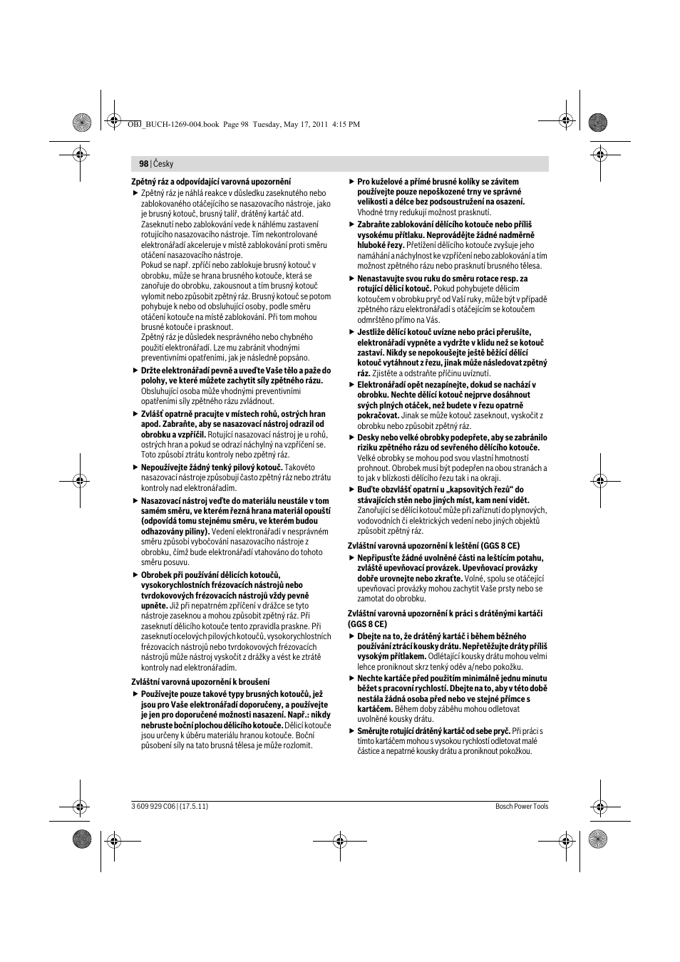 Bosch GGS 8 CE Professional User Manual | Page 98 / 196