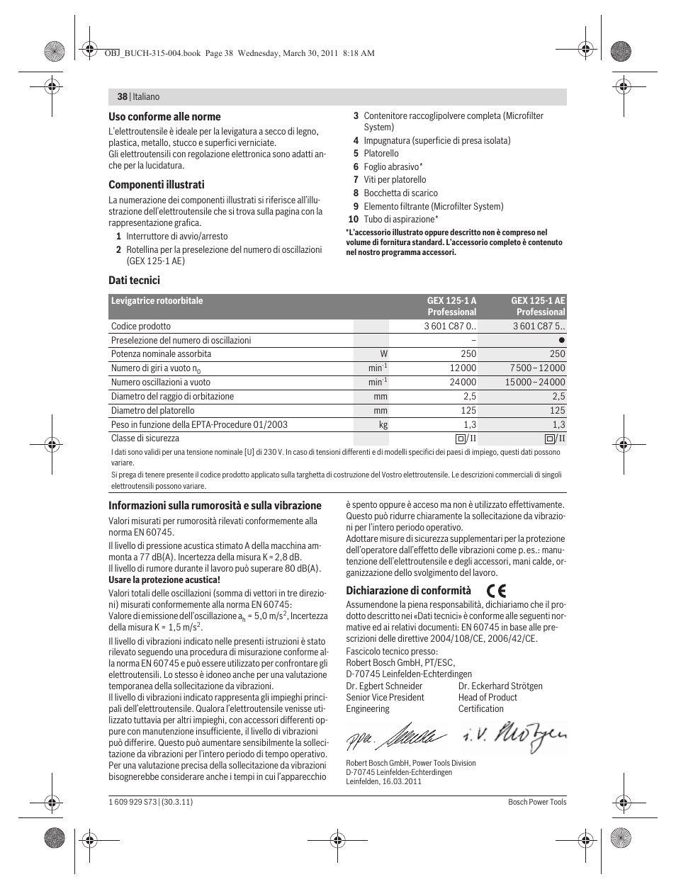Bosch GEX 125-1 AE Professional User Manual | Page 38 / 173