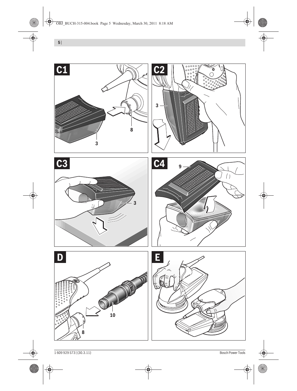 Ed c4 c3 c2 c1 | Bosch GEX 125-1 AE Professional User Manual | Page 5 / 173