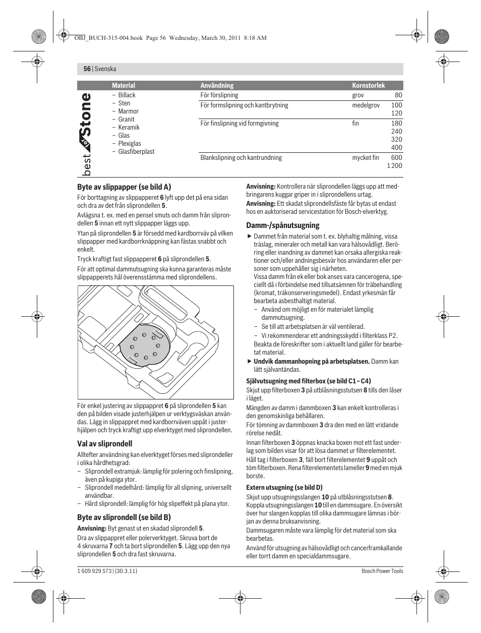 Bosch GEX 125-1 AE Professional User Manual | Page 56 / 173