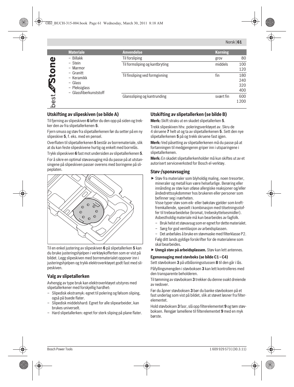 Bosch GEX 125-1 AE Professional User Manual | Page 61 / 173