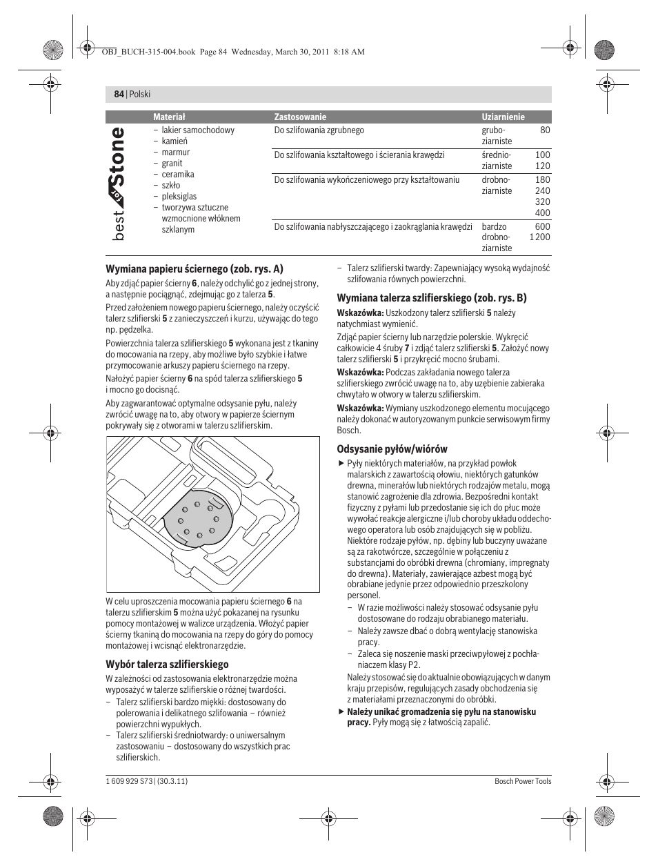 Bosch GEX 125-1 AE Professional User Manual | Page 84 / 173