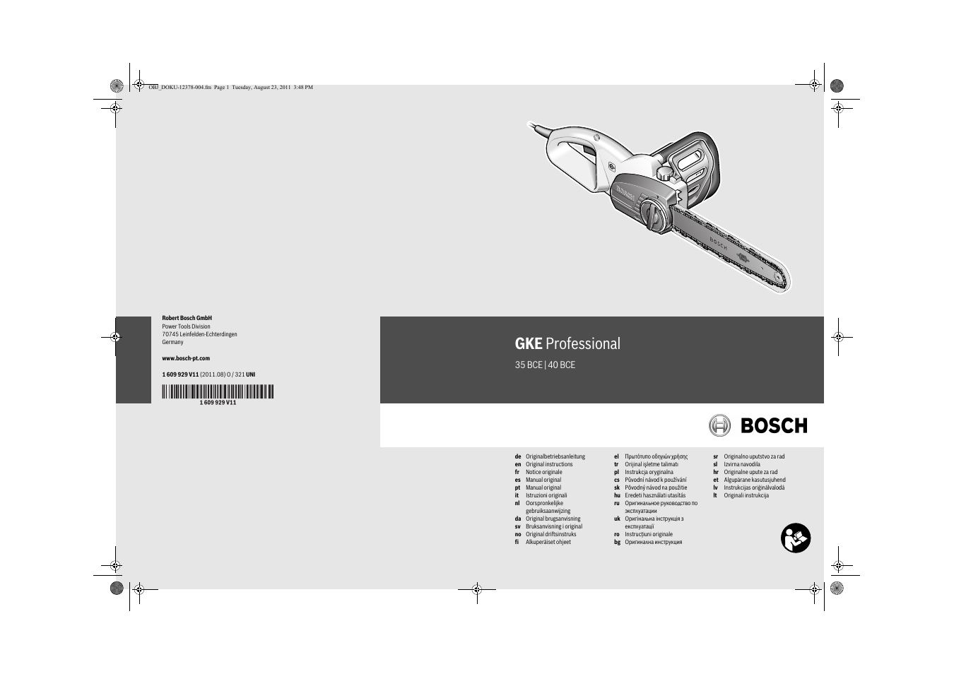 Bosch GKE 35 BCE Professional User Manual | 320 pages