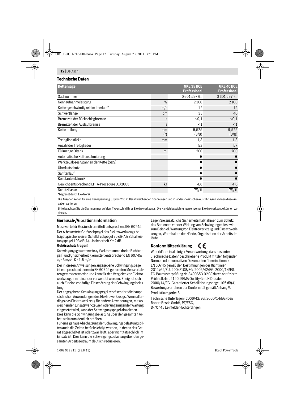 Bosch GKE 35 BCE Professional User Manual | Page 12 / 320