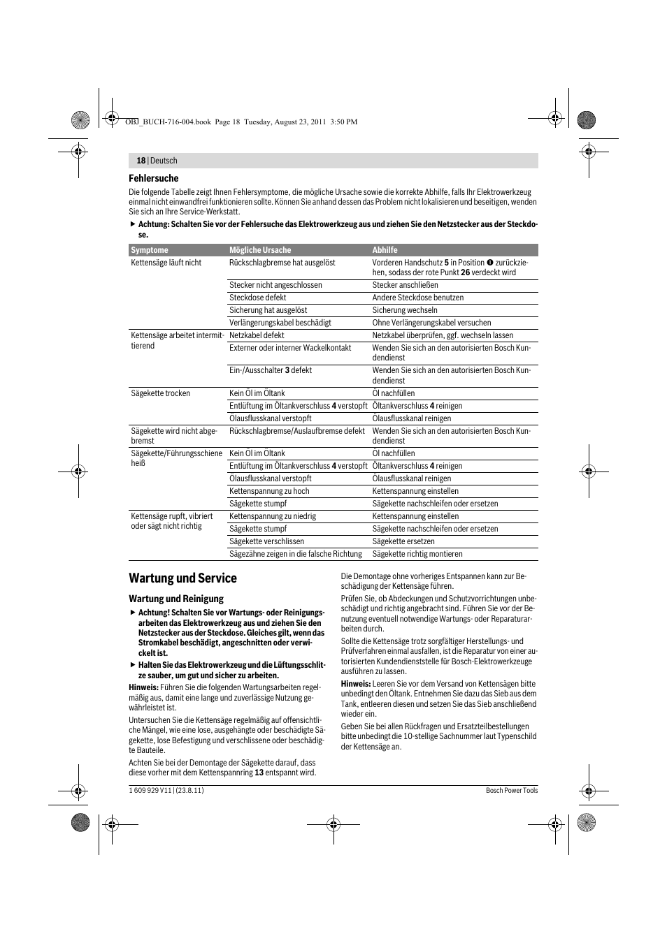 Wartung und service | Bosch GKE 35 BCE Professional User Manual | Page 18 / 320