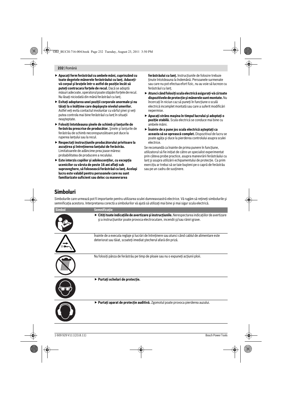 Simboluri | Bosch GKE 35 BCE Professional User Manual | Page 232 / 320