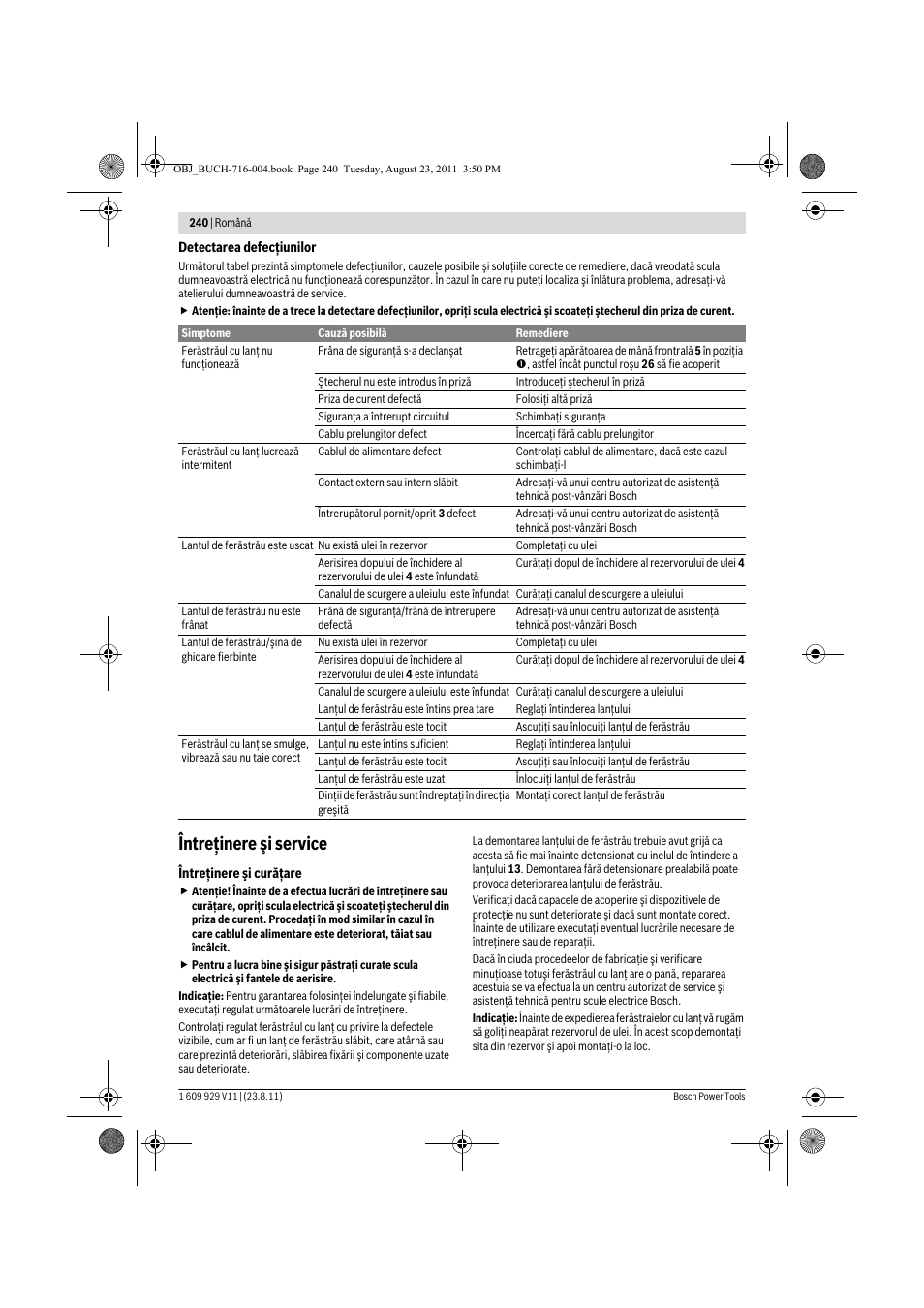 Întreţinere şi service | Bosch GKE 35 BCE Professional User Manual | Page 240 / 320