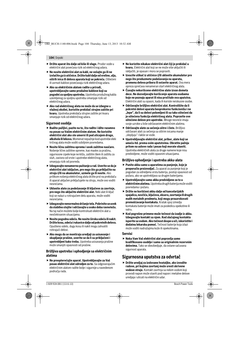 Sigurnosna uputstva za odvrtač | Bosch GDS 18 V-LI HT Professional User Manual | Page 104 / 142