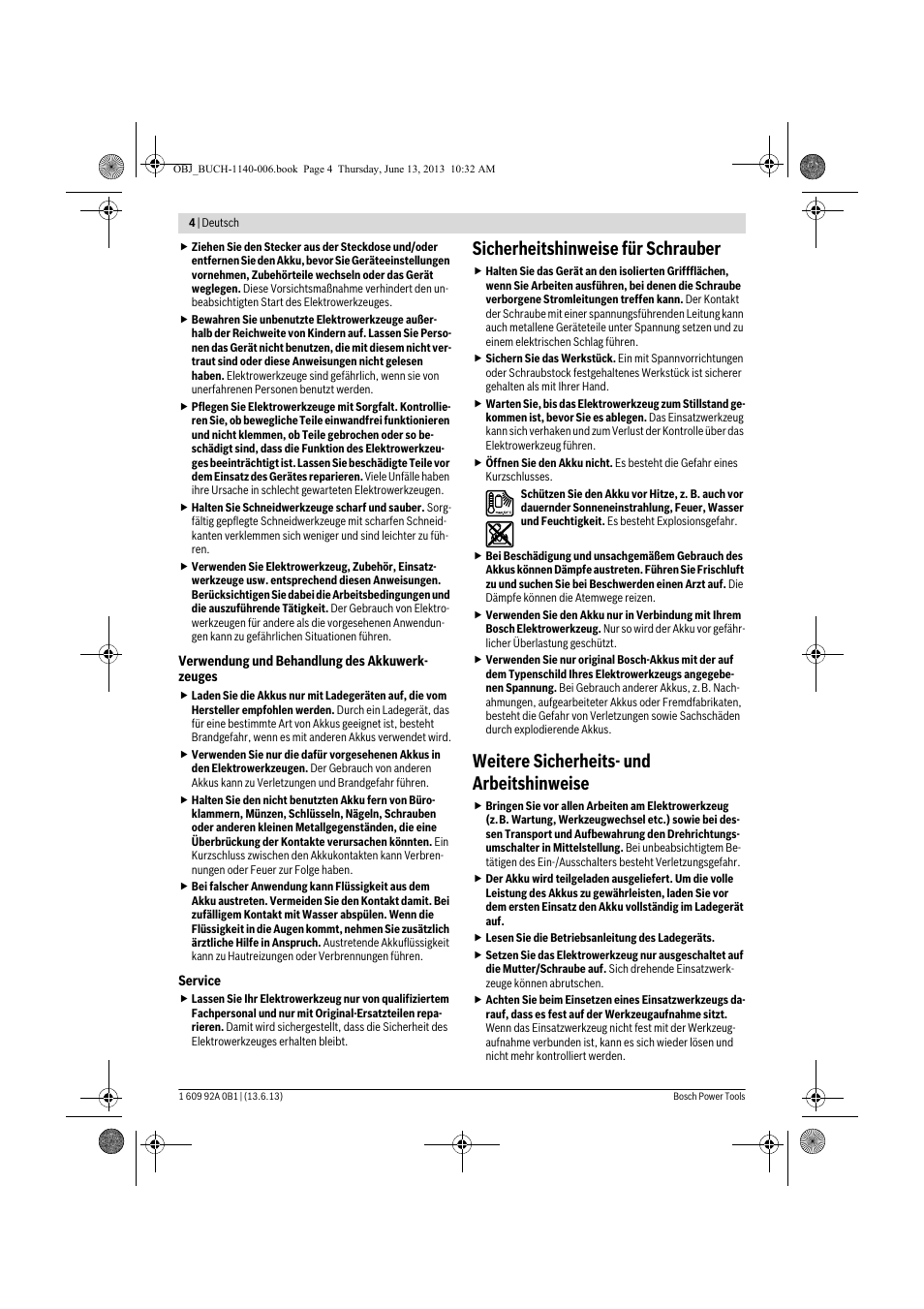 Sicherheitshinweise für schrauber, Weitere sicherheits- und arbeitshinweise | Bosch GDS 18 V-LI HT Professional User Manual | Page 4 / 142