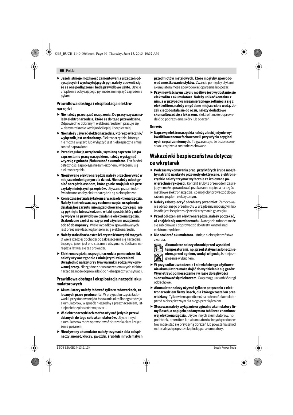 Wskazówki bezpieczeństwa dotyczą- ce wkrętarek | Bosch GDS 18 V-LI HT Professional User Manual | Page 60 / 142