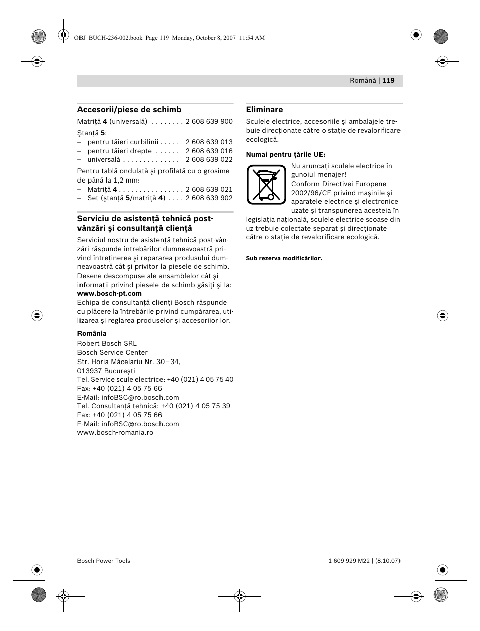 Bosch GNA 2,0 Professional User Manual | Page 119 / 159