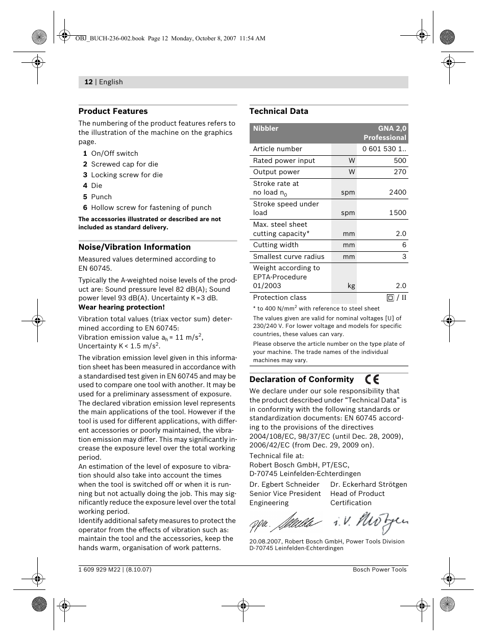 Bosch GNA 2,0 Professional User Manual | Page 12 / 159