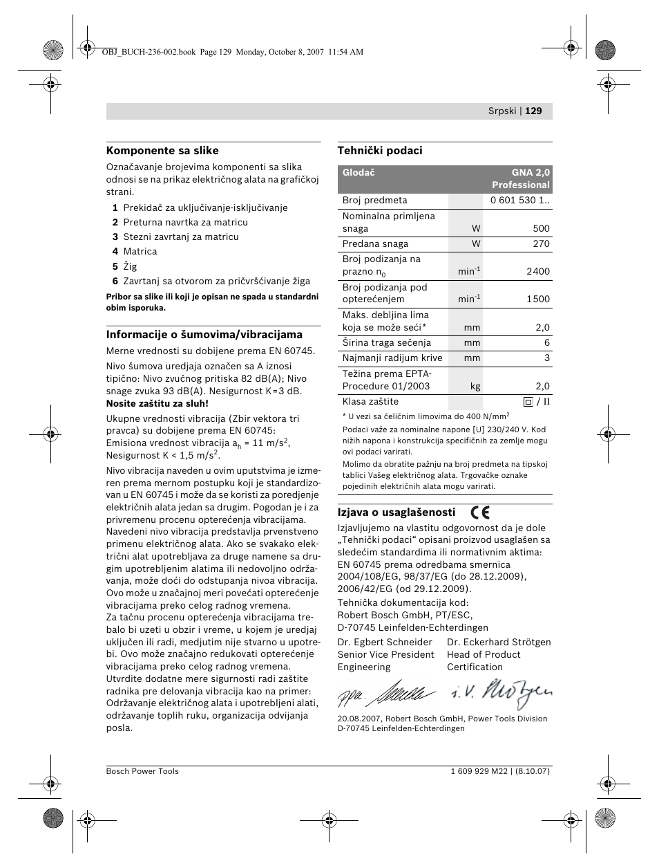 Bosch GNA 2,0 Professional User Manual | Page 129 / 159