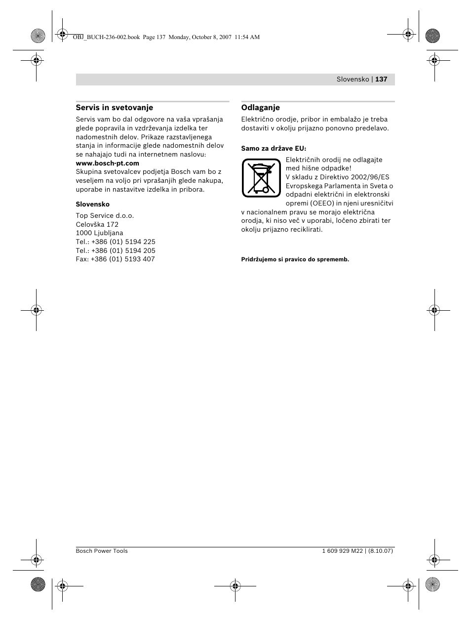 Bosch GNA 2,0 Professional User Manual | Page 137 / 159