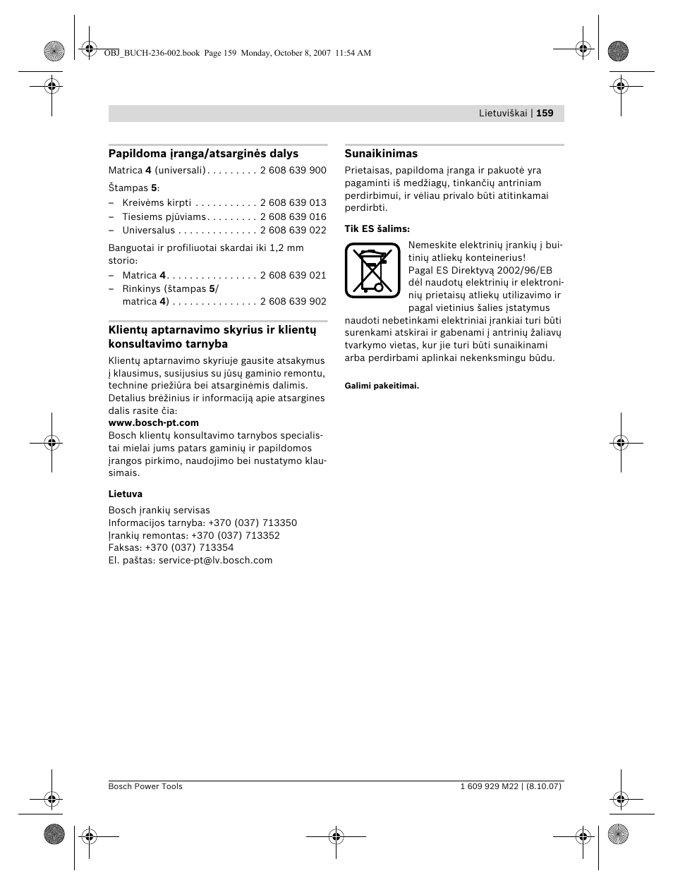 Bosch GNA 2,0 Professional User Manual | Page 159 / 159