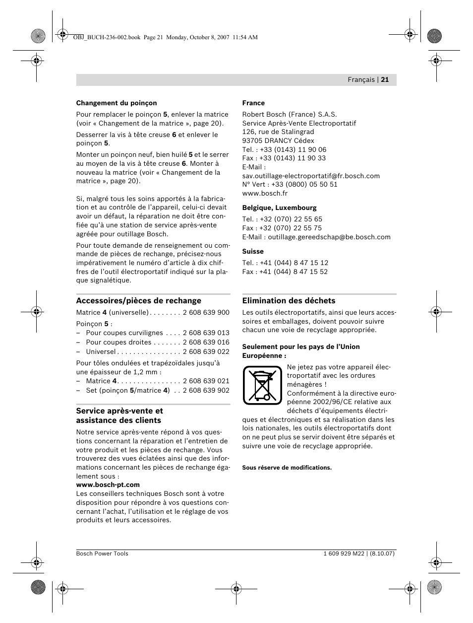 Bosch GNA 2,0 Professional User Manual | Page 21 / 159