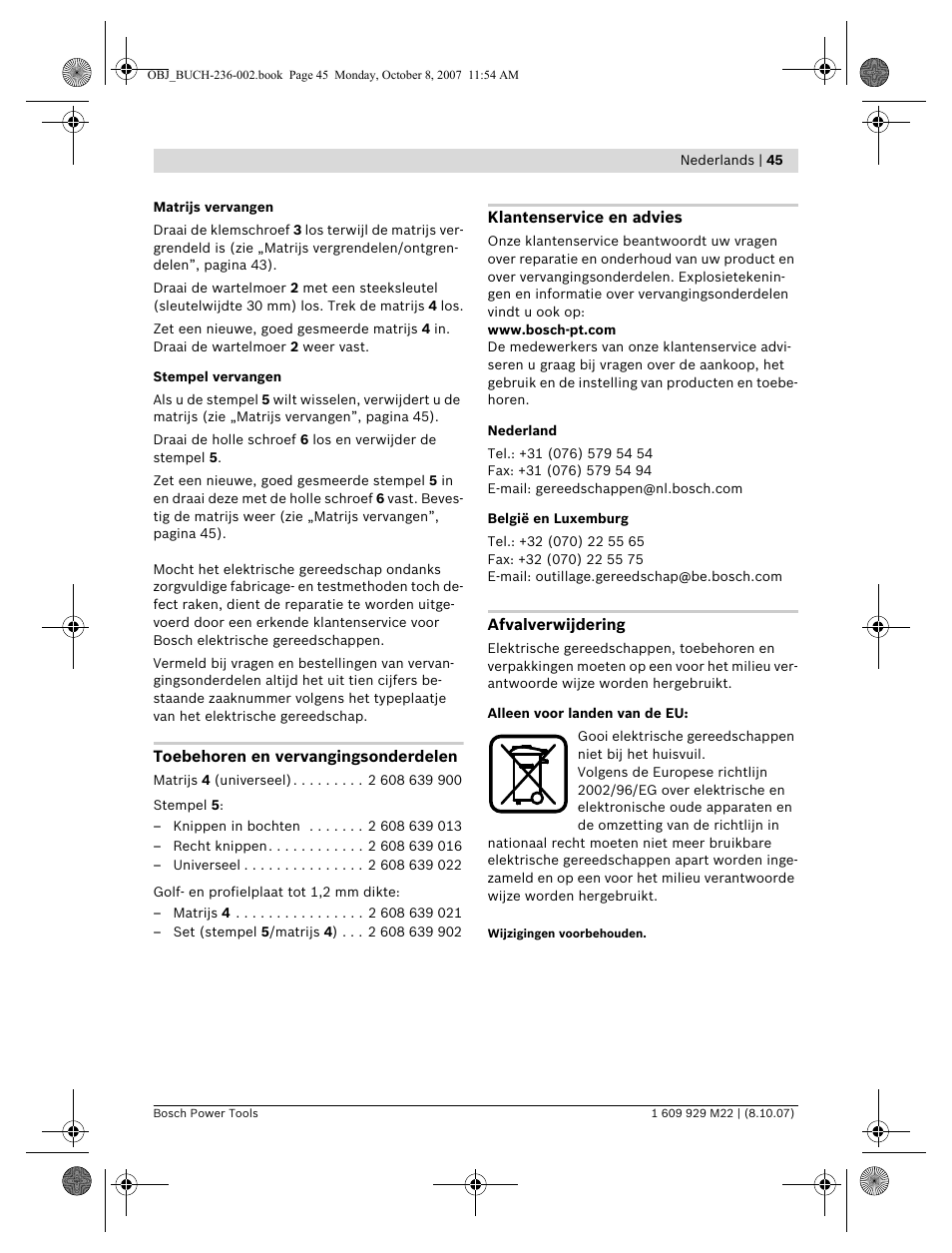 Bosch GNA 2,0 Professional User Manual | Page 45 / 159