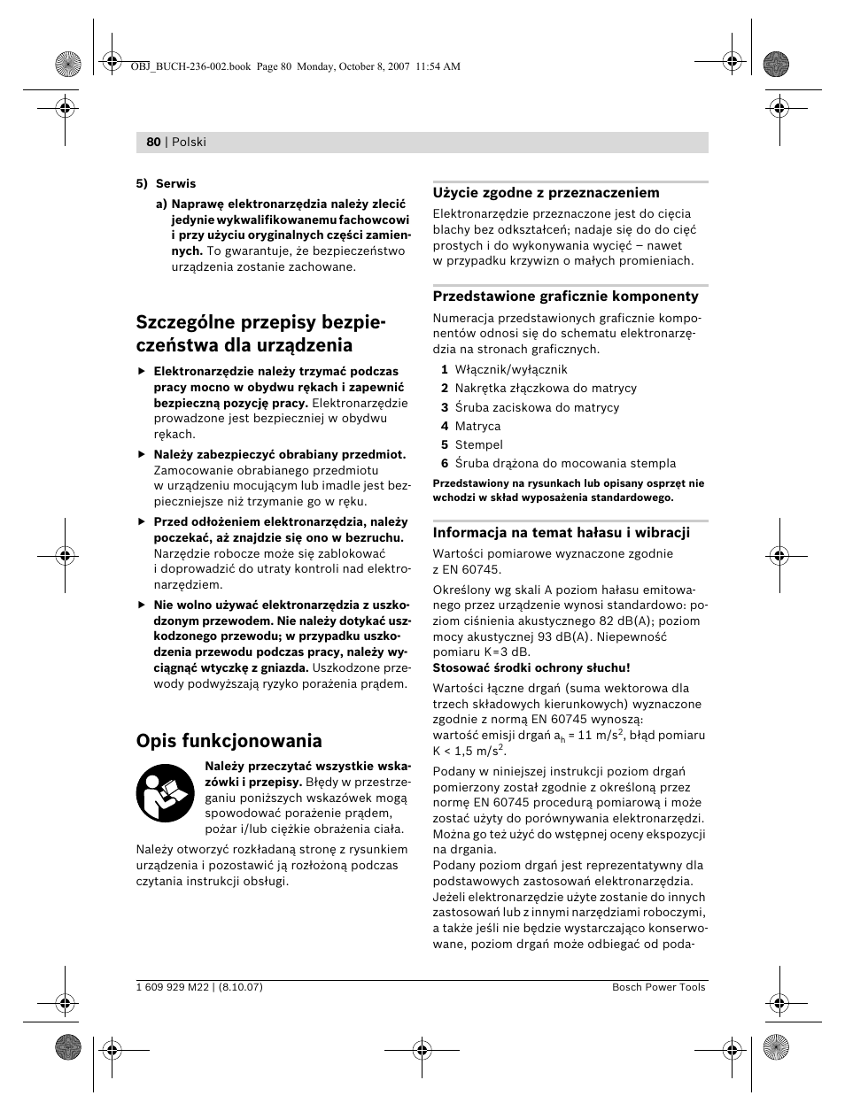 Opis funkcjonowania | Bosch GNA 2,0 Professional User Manual | Page 80 / 159