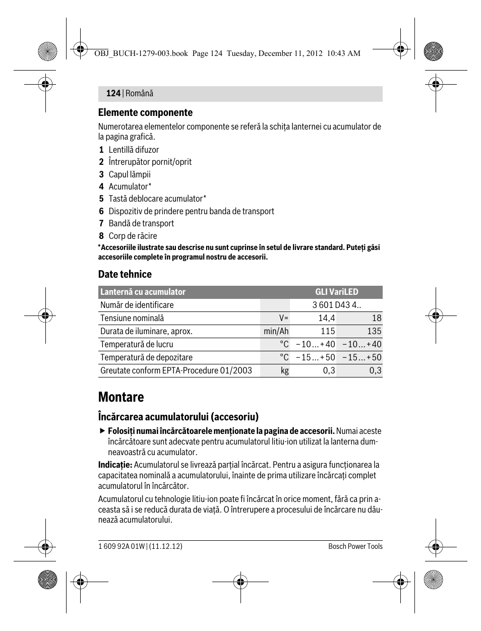 Montare | Bosch GLI VariLED Professional User Manual | Page 124 / 181