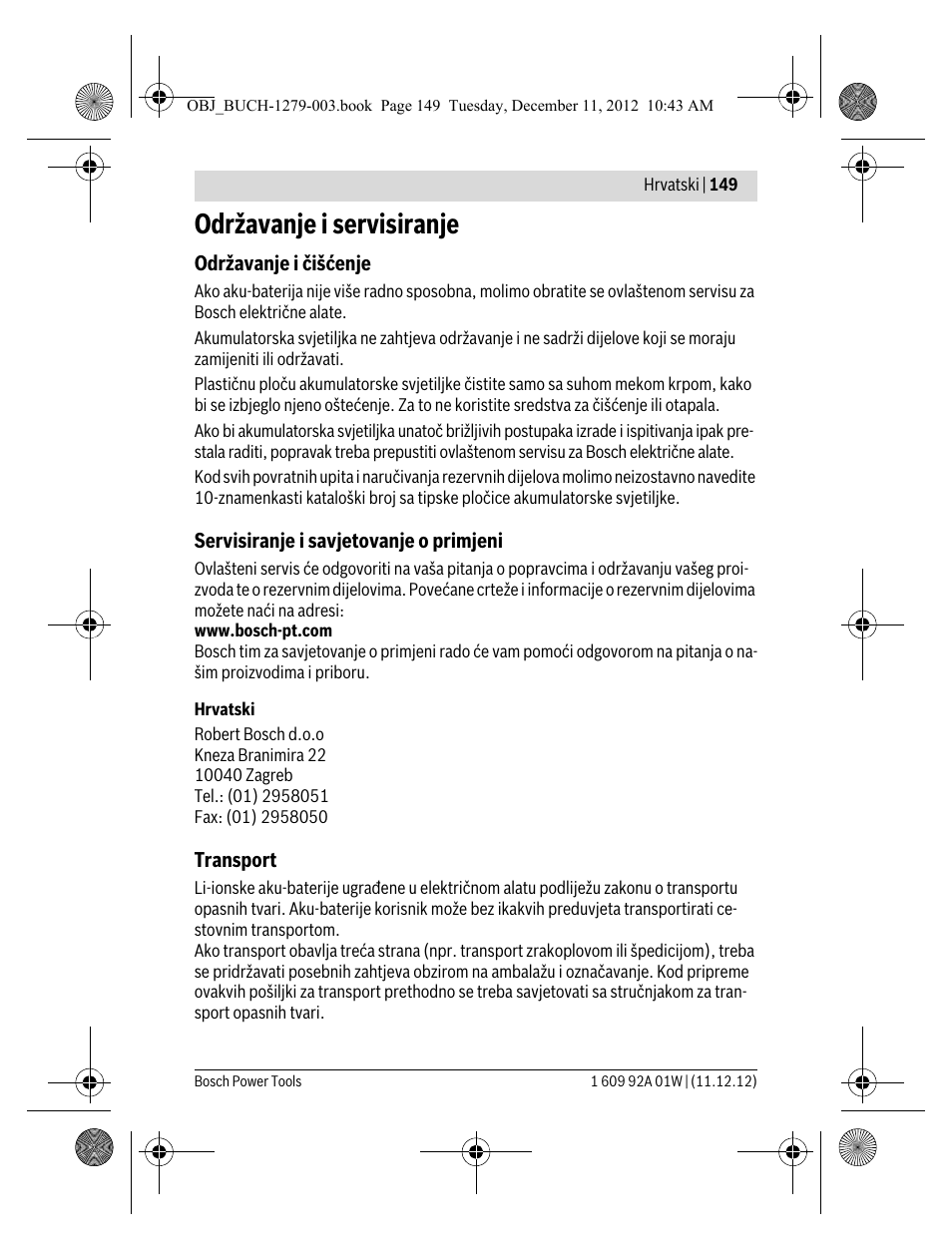 Održavanje i servisiranje | Bosch GLI VariLED Professional User Manual | Page 149 / 181