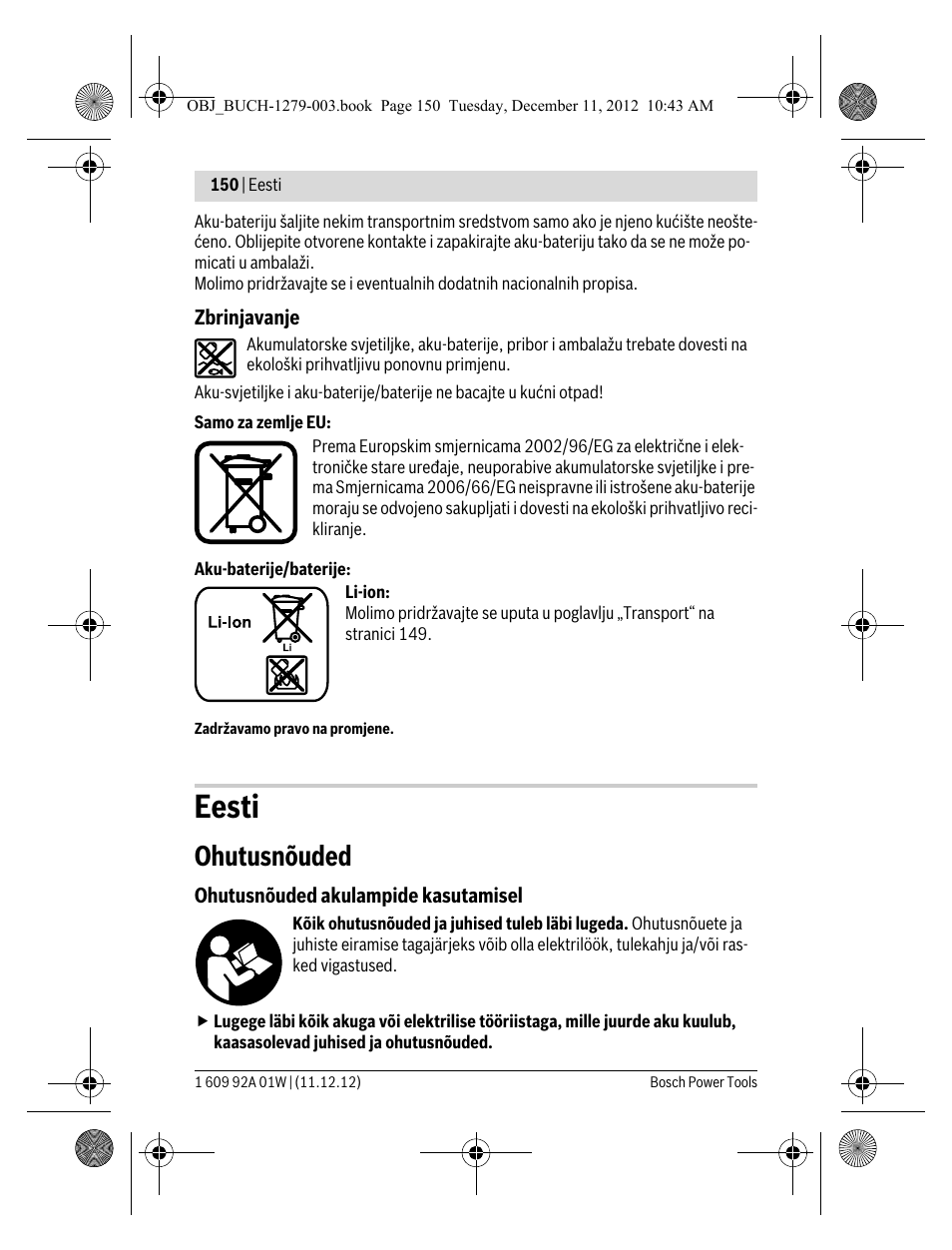 Eesti, Ohutusnõuded | Bosch GLI VariLED Professional User Manual | Page 150 / 181