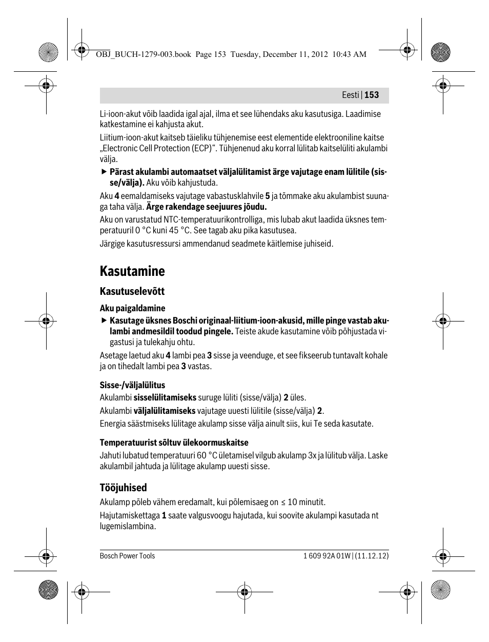 Kasutamine | Bosch GLI VariLED Professional User Manual | Page 153 / 181