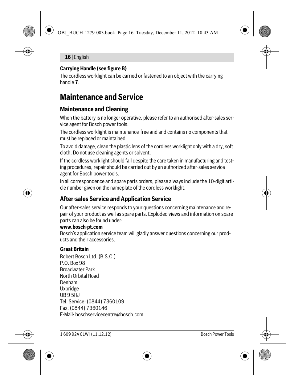 Maintenance and service | Bosch GLI VariLED Professional User Manual | Page 16 / 181