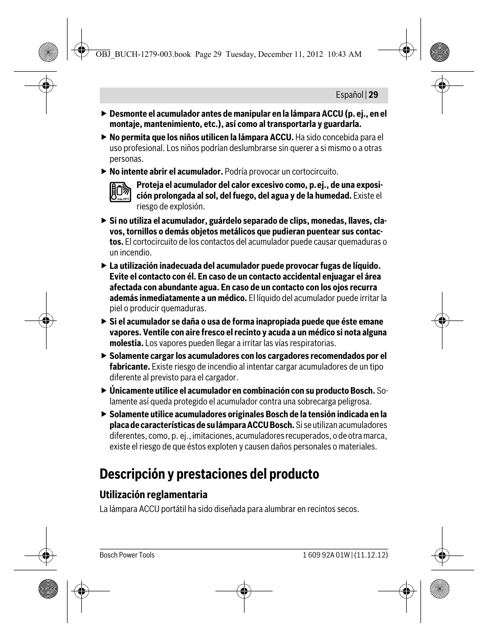 Descripción y prestaciones del producto | Bosch GLI VariLED Professional User Manual | Page 29 / 181