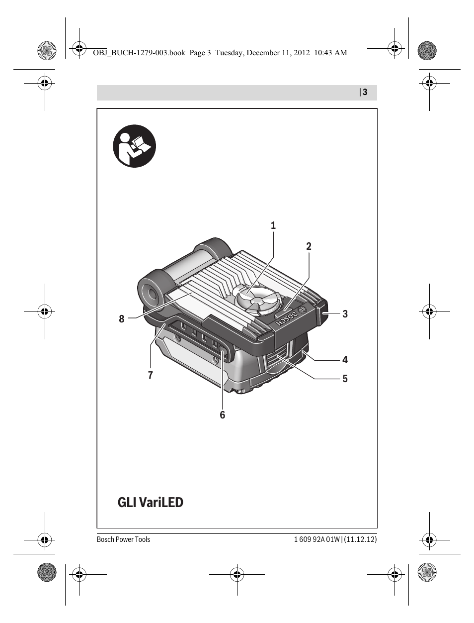 Gli variled | Bosch GLI VariLED Professional User Manual | Page 3 / 181