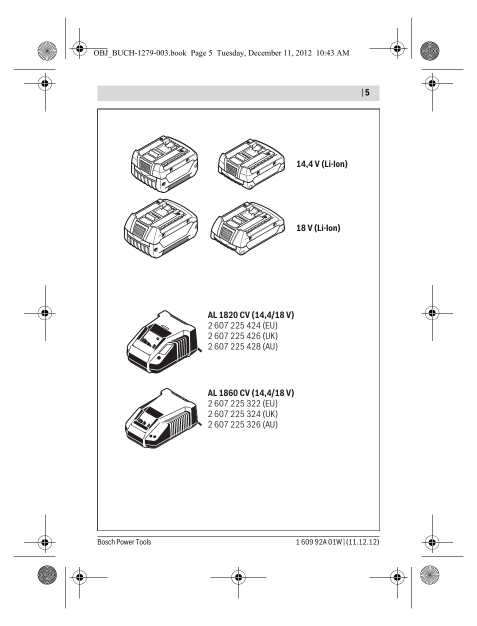 Bosch GLI VariLED Professional User Manual | Page 5 / 181