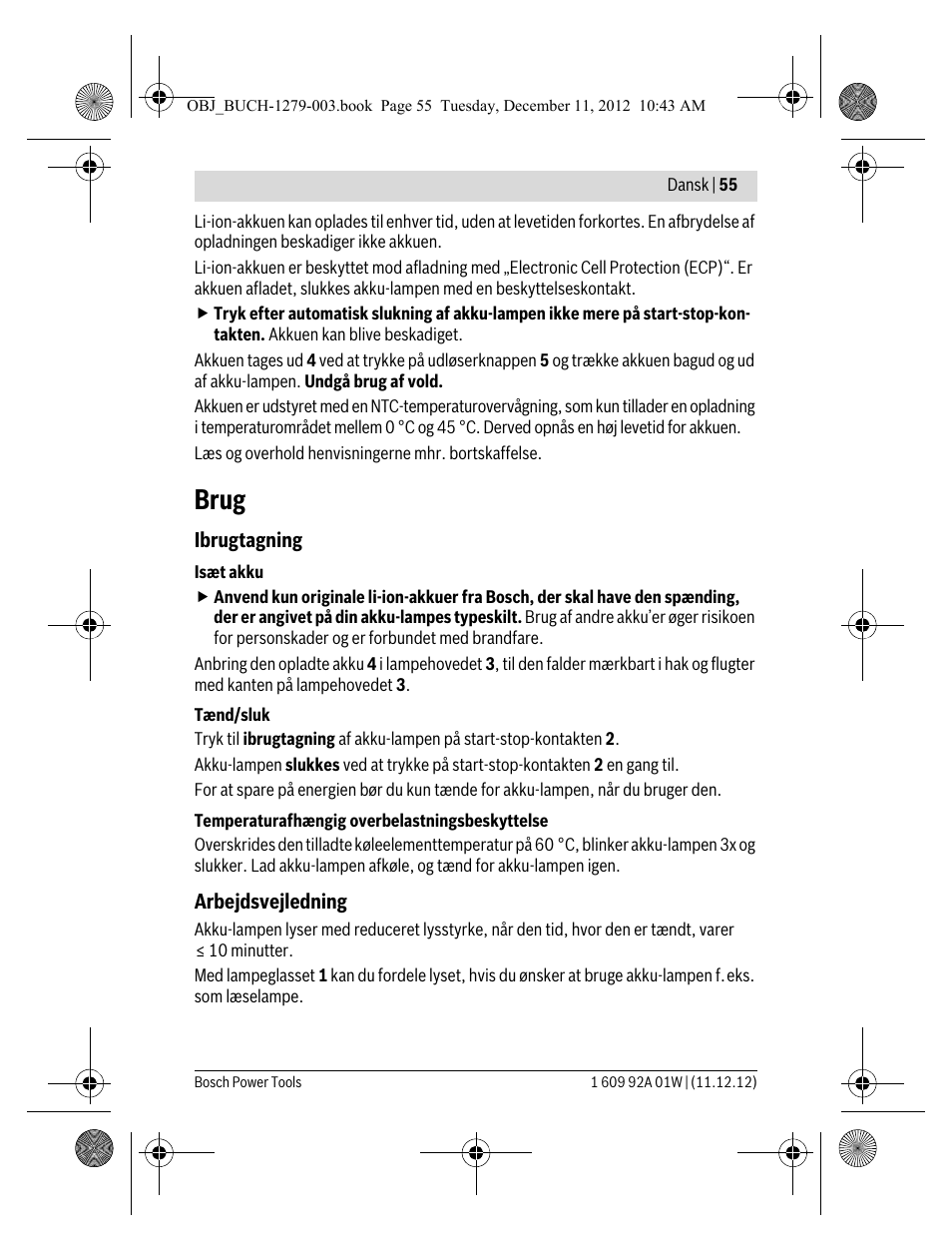 Brug | Bosch GLI VariLED Professional User Manual | Page 55 / 181