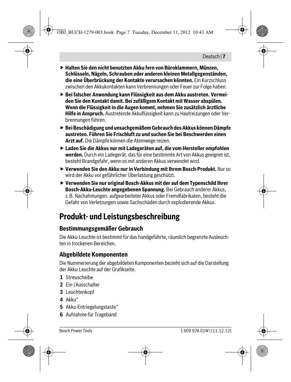 Produkt- und leistungsbeschreibung | Bosch GLI VariLED Professional User Manual | Page 7 / 181