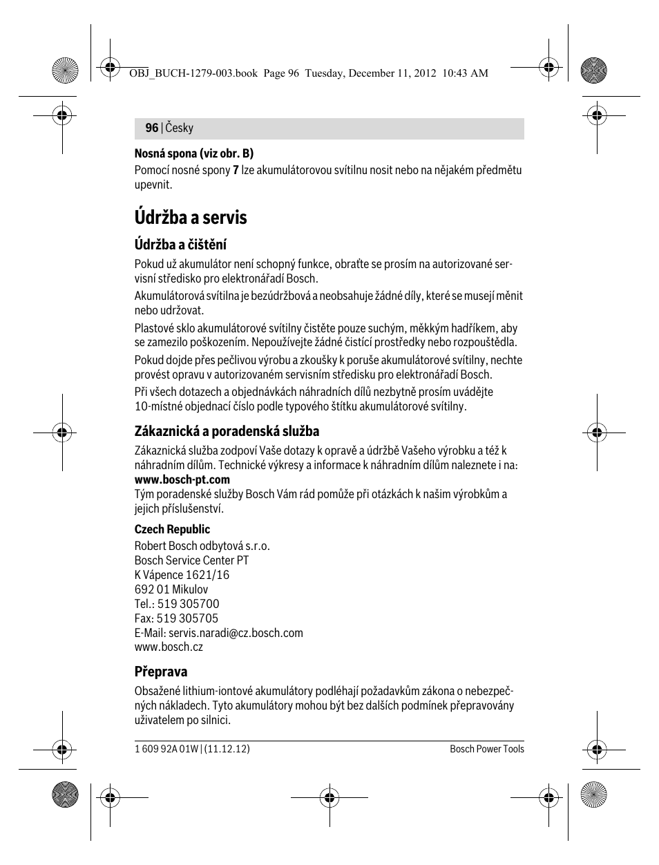 Údržba a servis | Bosch GLI VariLED Professional User Manual | Page 96 / 181