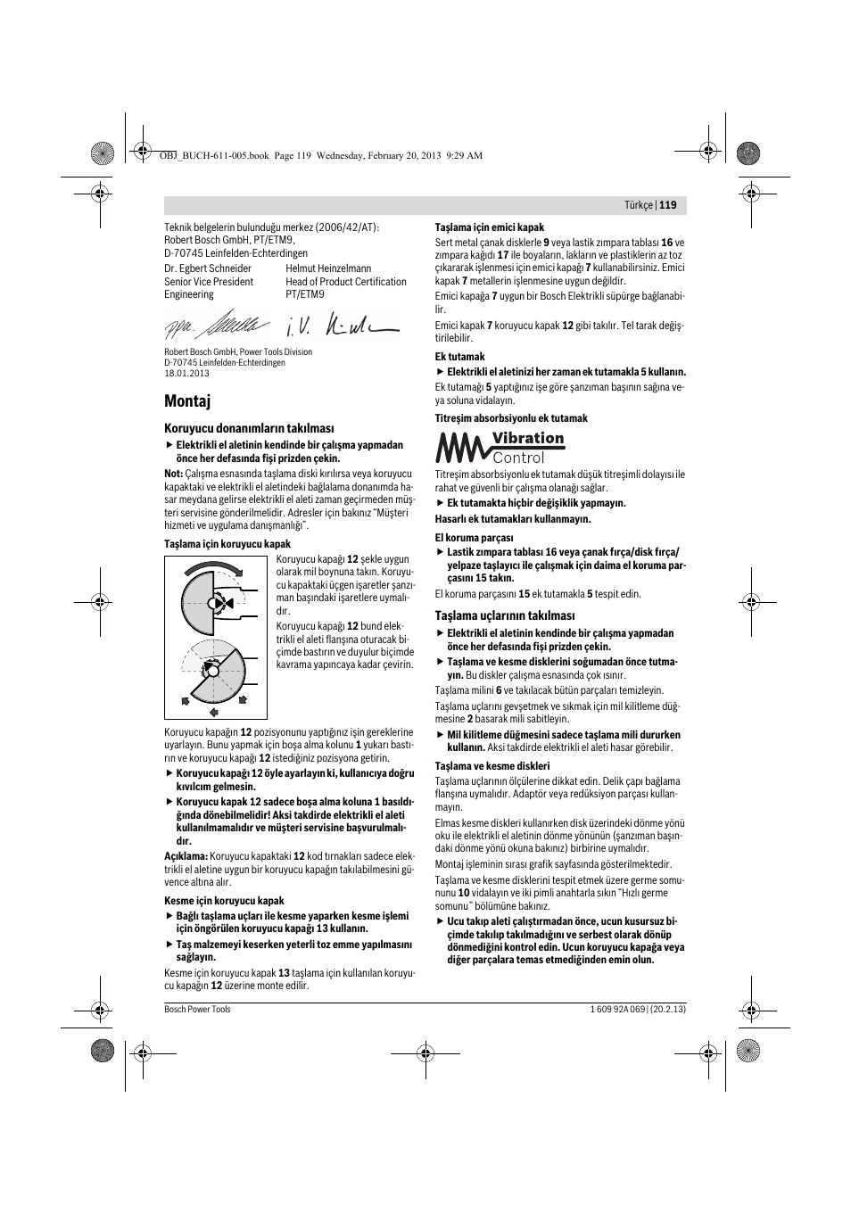 Montaj | Bosch GWS 14-125 Inox Professional User Manual | Page 118 / 270