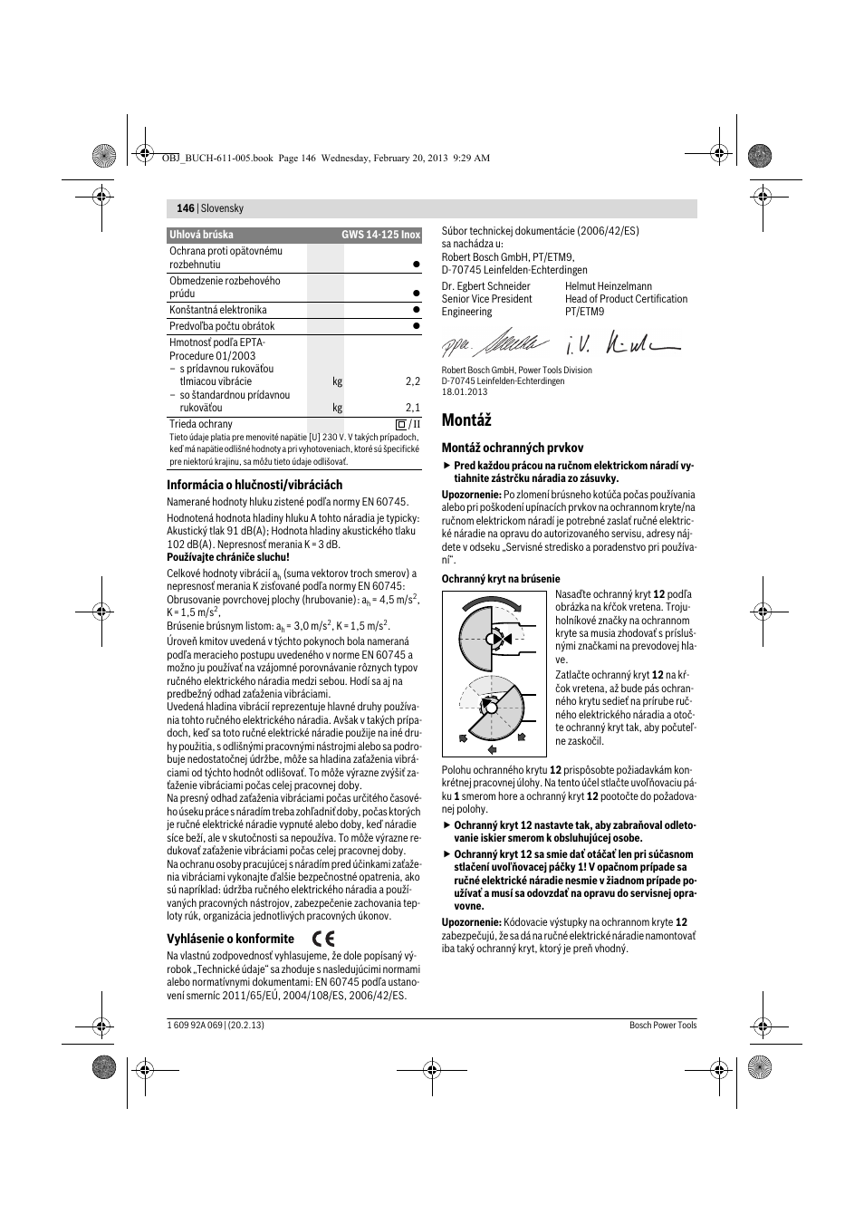 Montáž | Bosch GWS 14-125 Inox Professional User Manual | Page 145 / 270