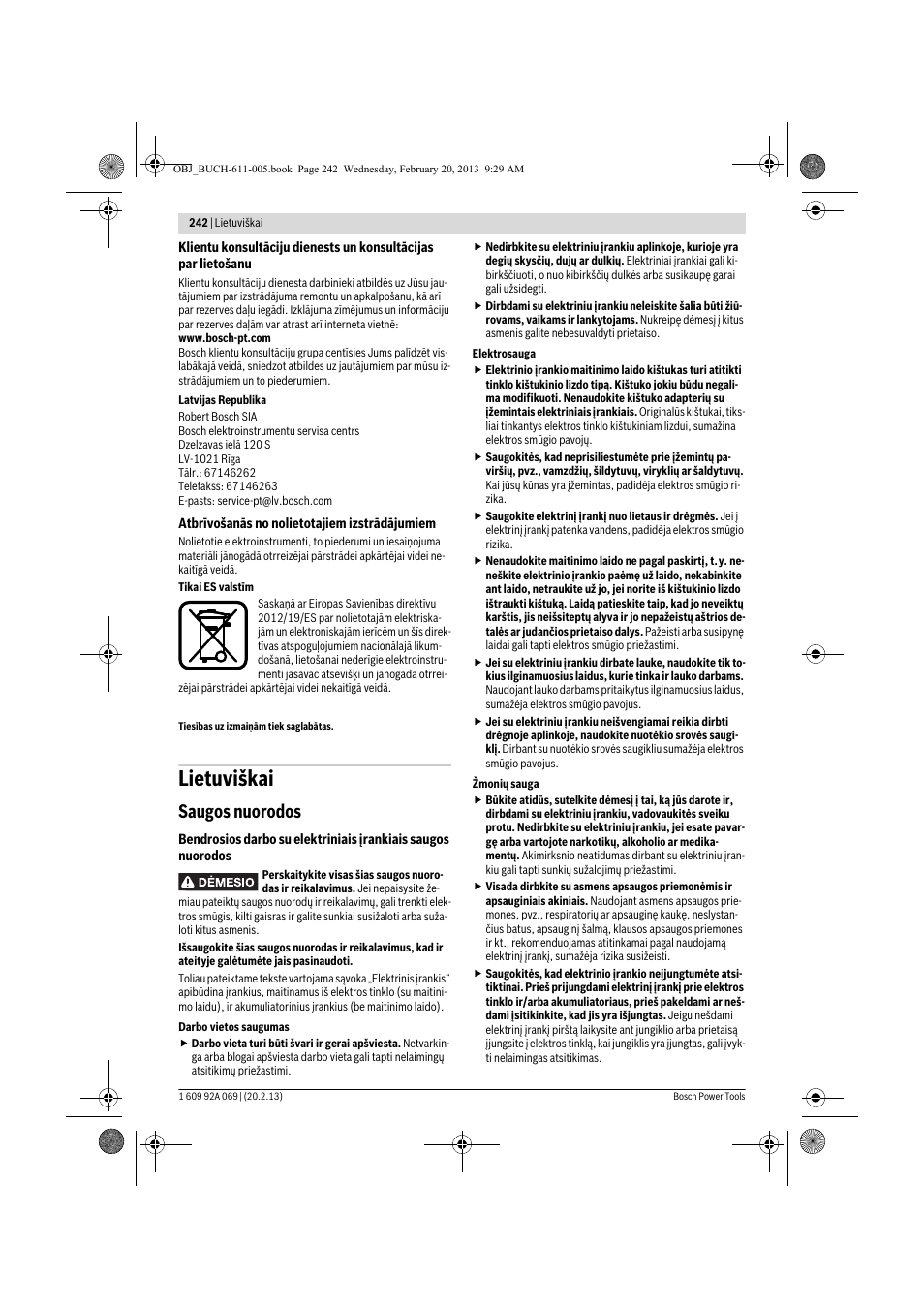 Lietuviškai, Saugos nuorodos | Bosch GWS 14-125 Inox Professional User Manual | Page 241 / 270