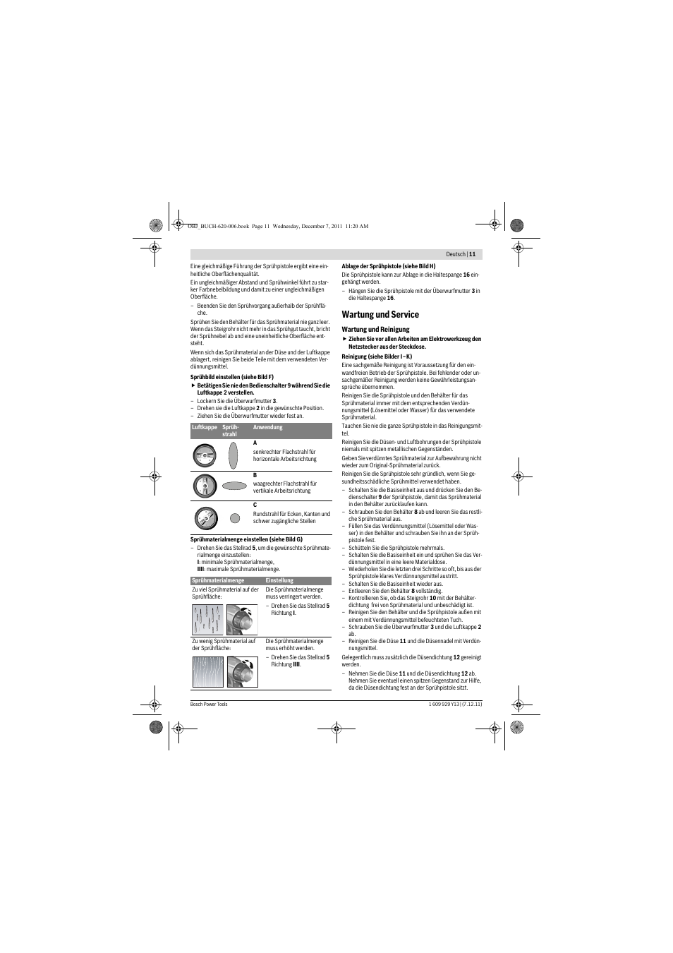 Wartung und service | Bosch PFS 65 User Manual | Page 11 / 181