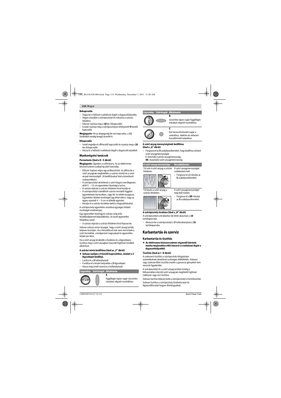 Karbantartás és szerviz | Bosch PFS 65 User Manual | Page 114 / 181