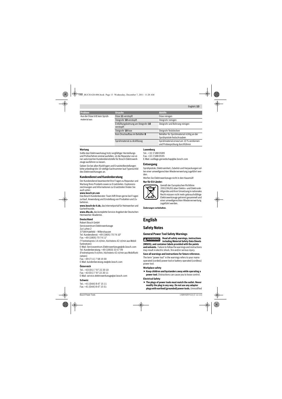 English | Bosch PFS 65 User Manual | Page 13 / 181