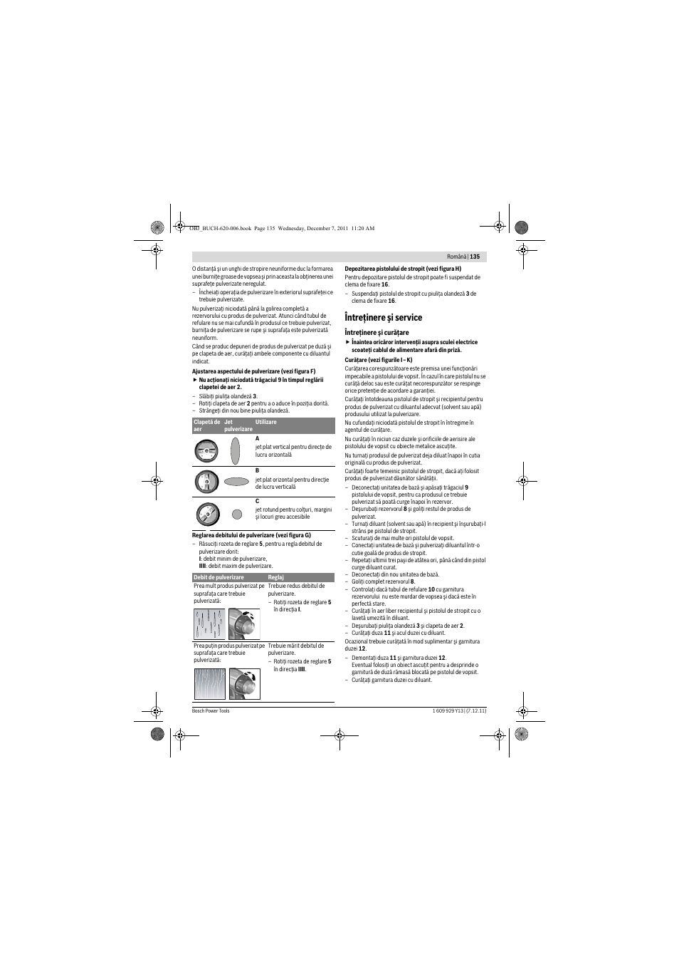 Întreţinere şi service | Bosch PFS 65 User Manual | Page 135 / 181