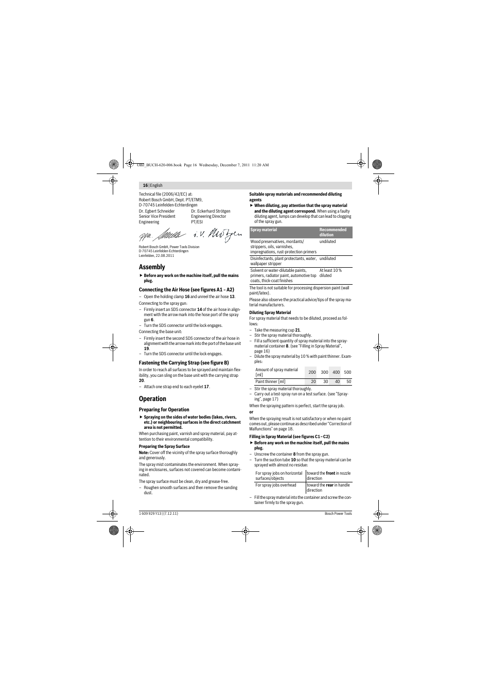 Assembly, Operation | Bosch PFS 65 User Manual | Page 16 / 181