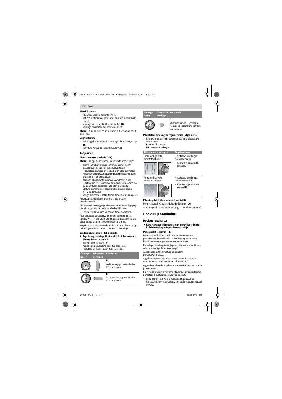 Hooldus ja teenindus | Bosch PFS 65 User Manual | Page 166 / 181